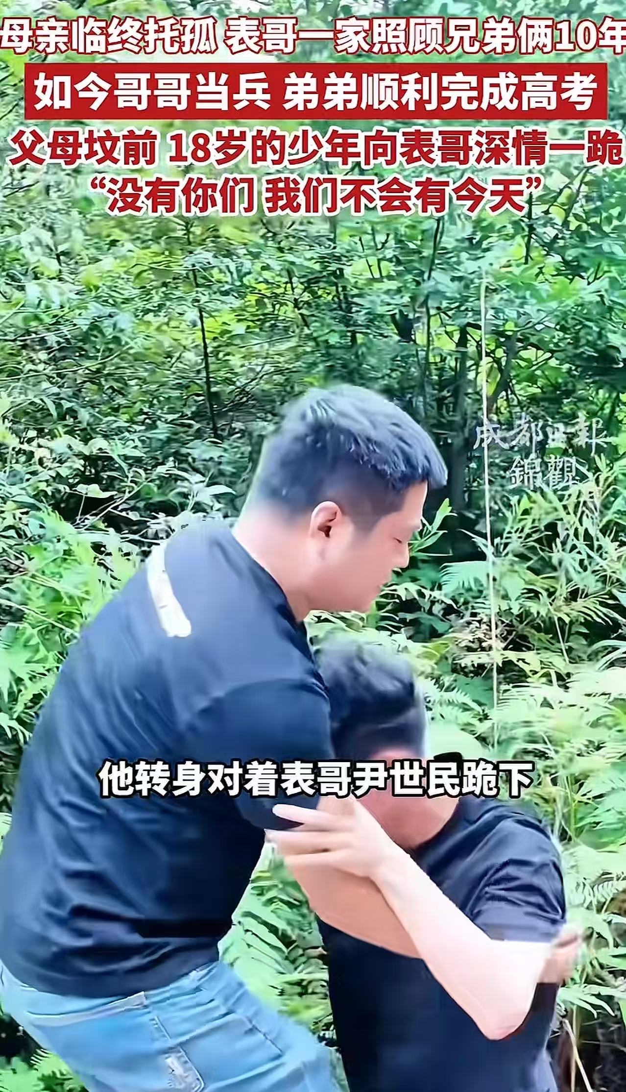最近湖南这桩事，看得人鼻子直发酸！一个男孩考试结束后，和表哥来到父母坟前祭拜，突