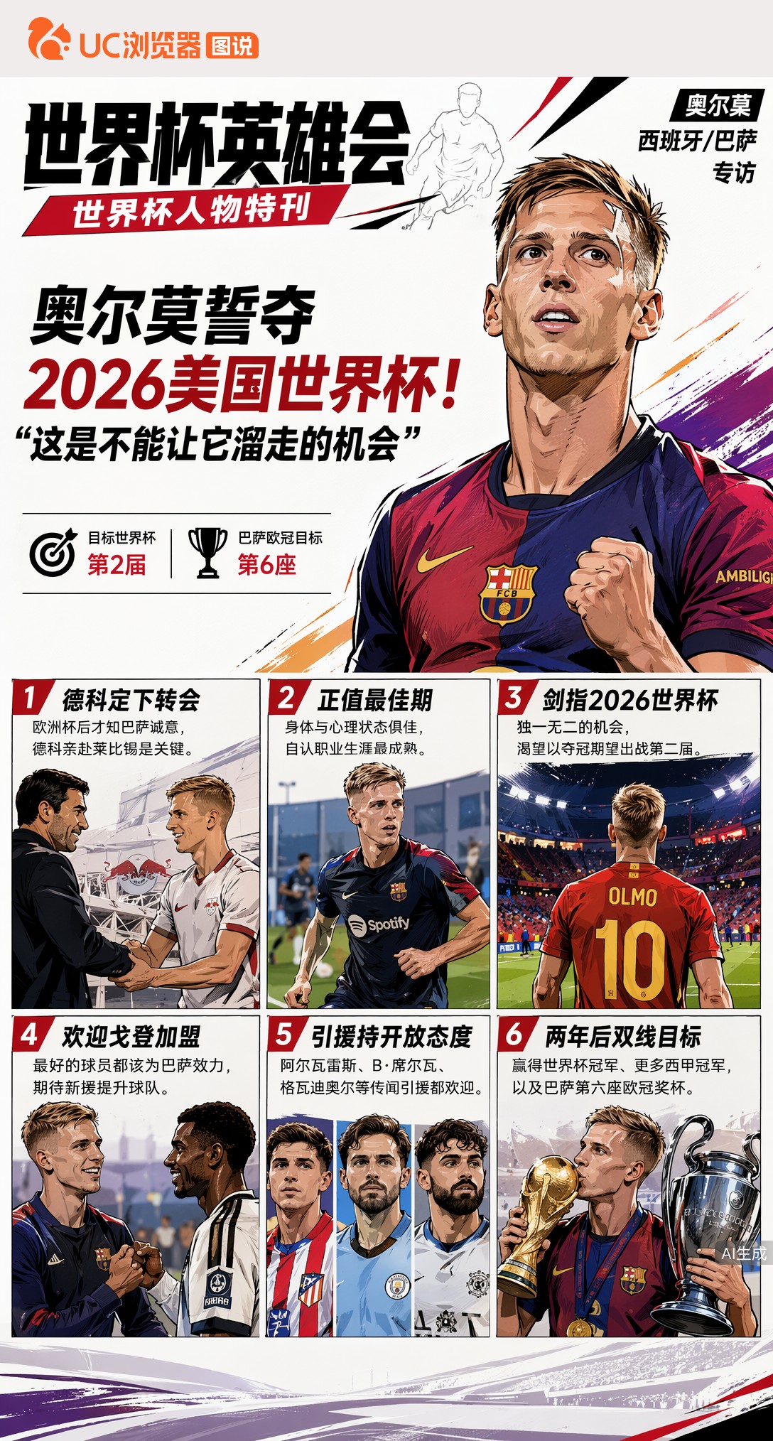 奥尔莫誓夺2026美国世界杯！"这是不能让它溜走的机会