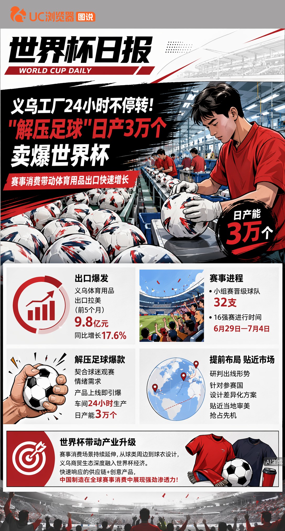 义乌工厂24小时不停转！"解压足球"日产3万个卖爆世界杯