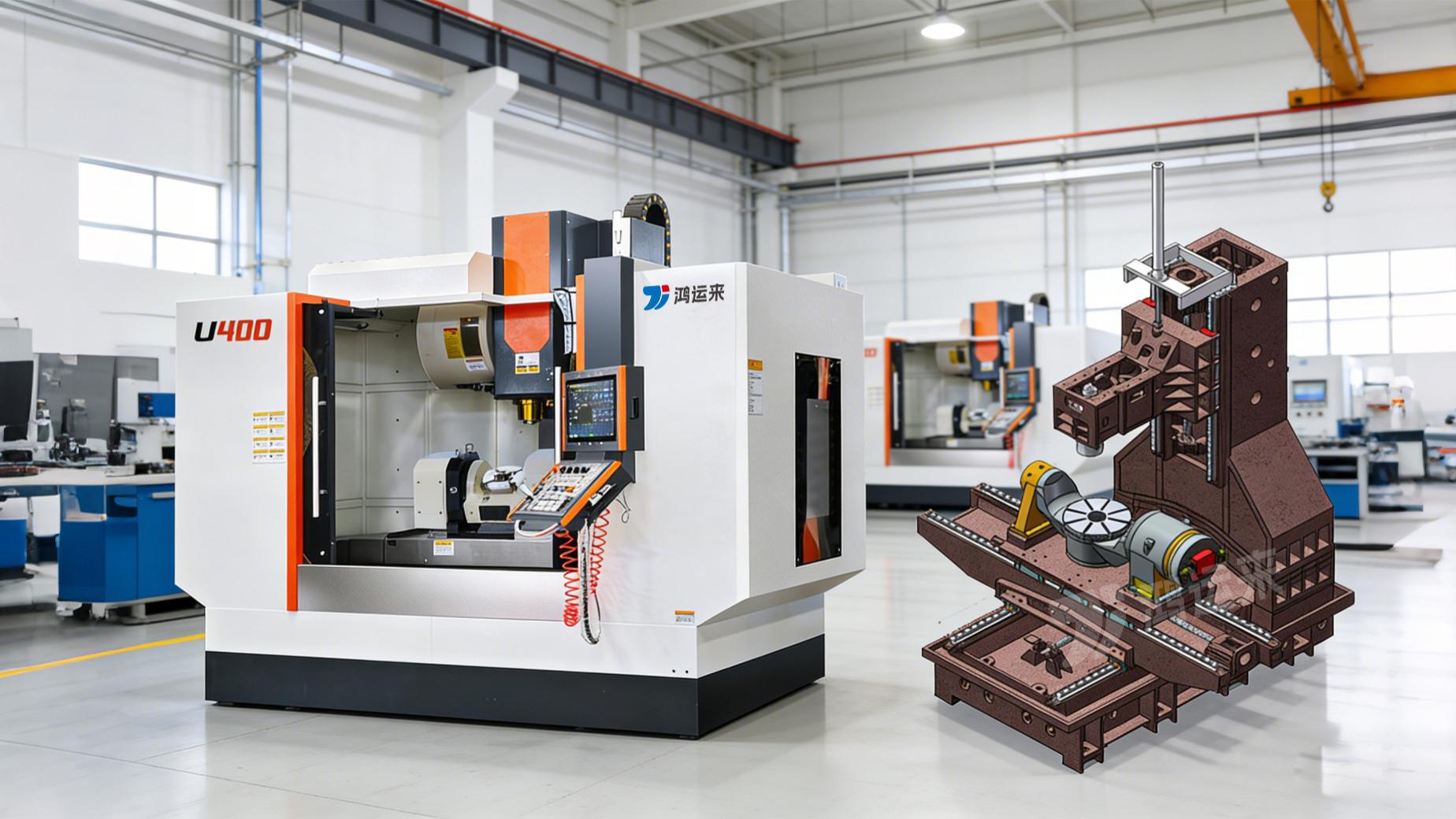 别再为复杂零件分多次装夹了！鸿运来U400五轴机一次搞定，精度还稳如泰山