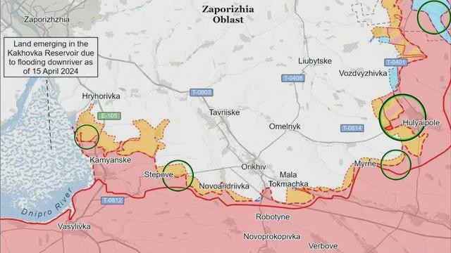 美国战争研究所最新消息，古利艾波勒北部争夺战，俄军已收复绝大多数失地