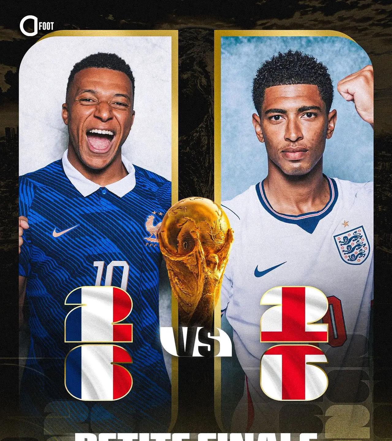 世界杯季军战前瞻！

世界杯季军争夺战即将打响，法国🇫🇷对英格兰🏴󠁧