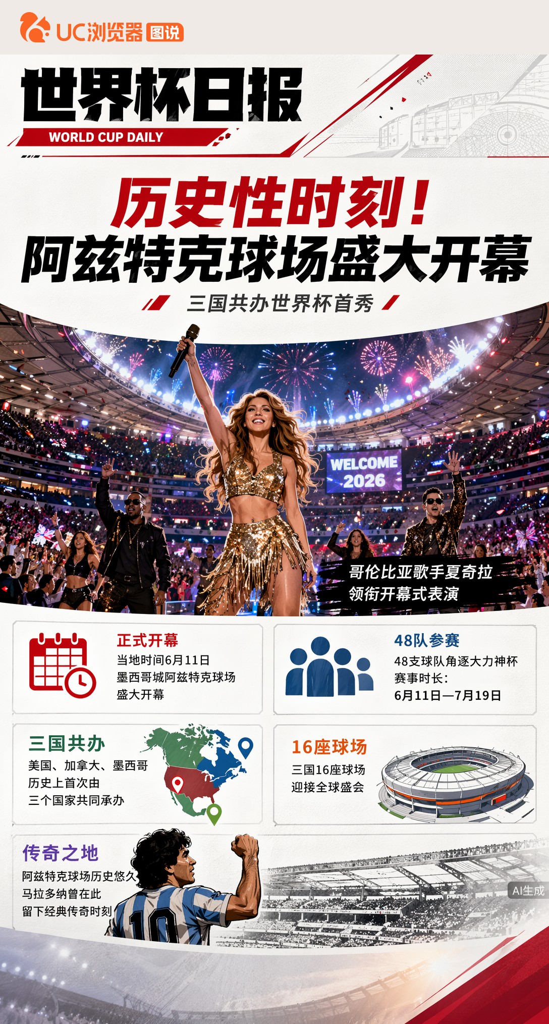 历史性时刻！阿兹特克球场盛大开幕，三国共办世界杯首秀