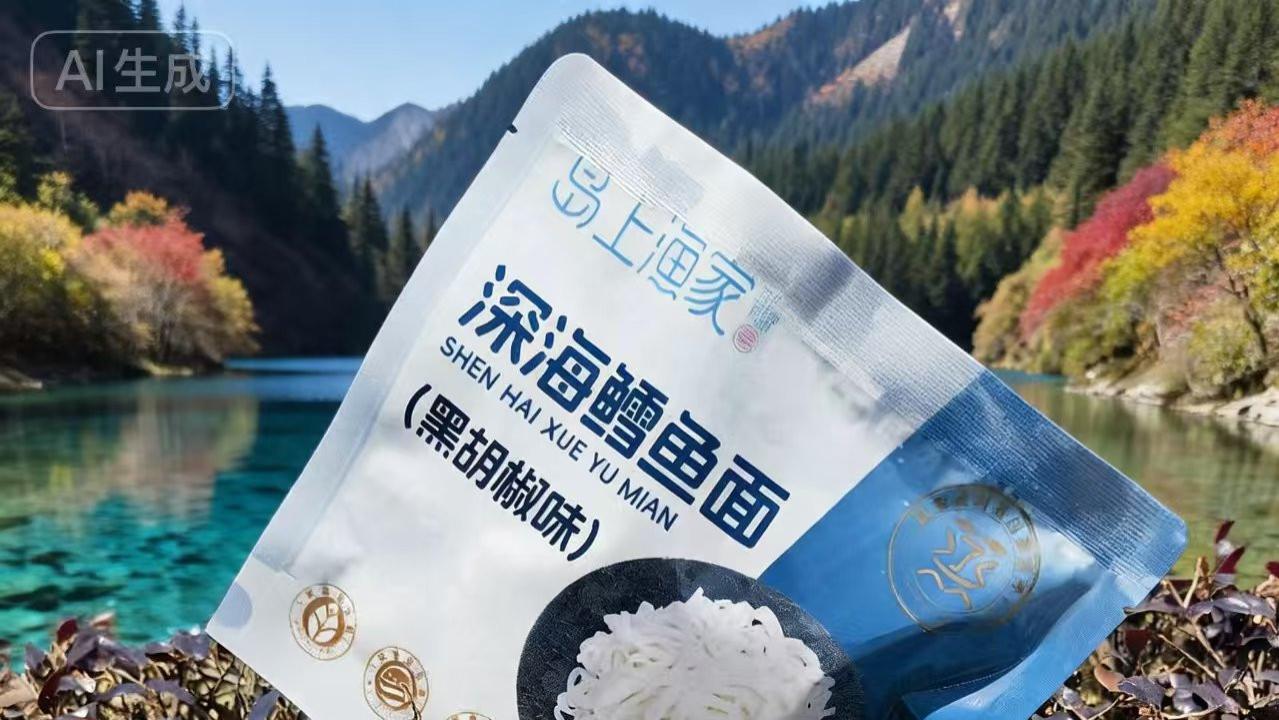 煮好的鳕鱼面过一遍凉开水，不易粘连坨块