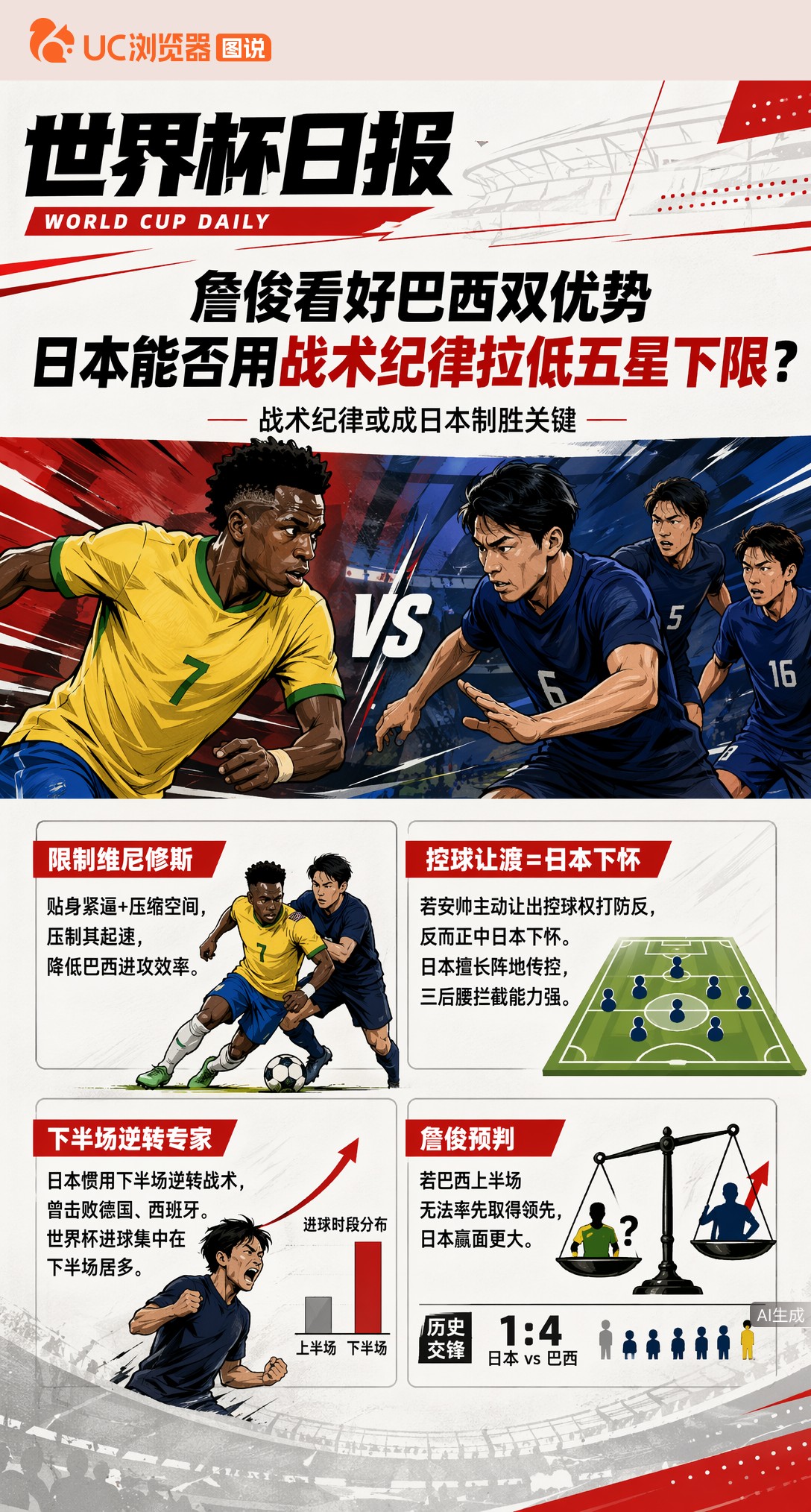 詹俊看好巴西双优势，日本能否用战术纪律拉低五星下限？