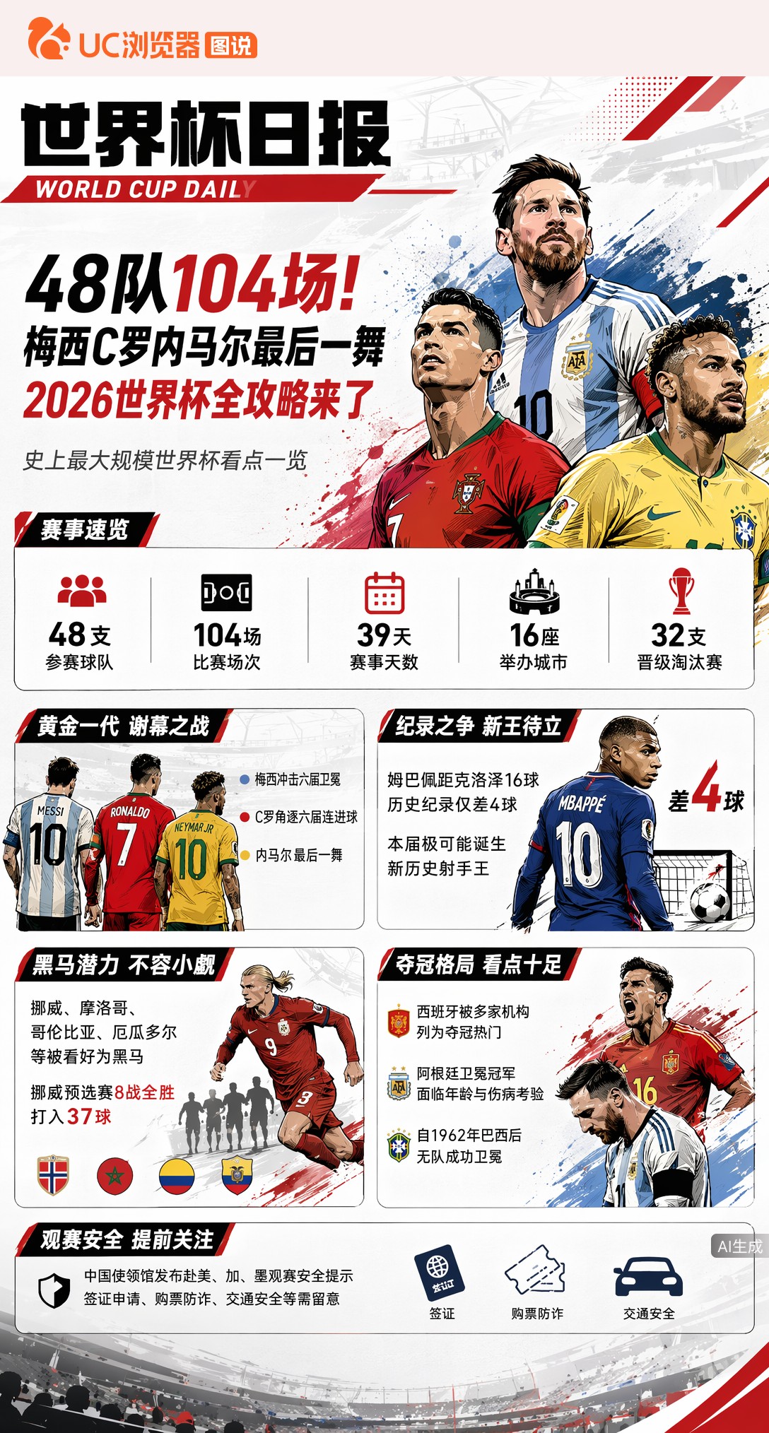 48队104场！梅西C罗内马尔最后一舞，2026世界杯全攻略来了
