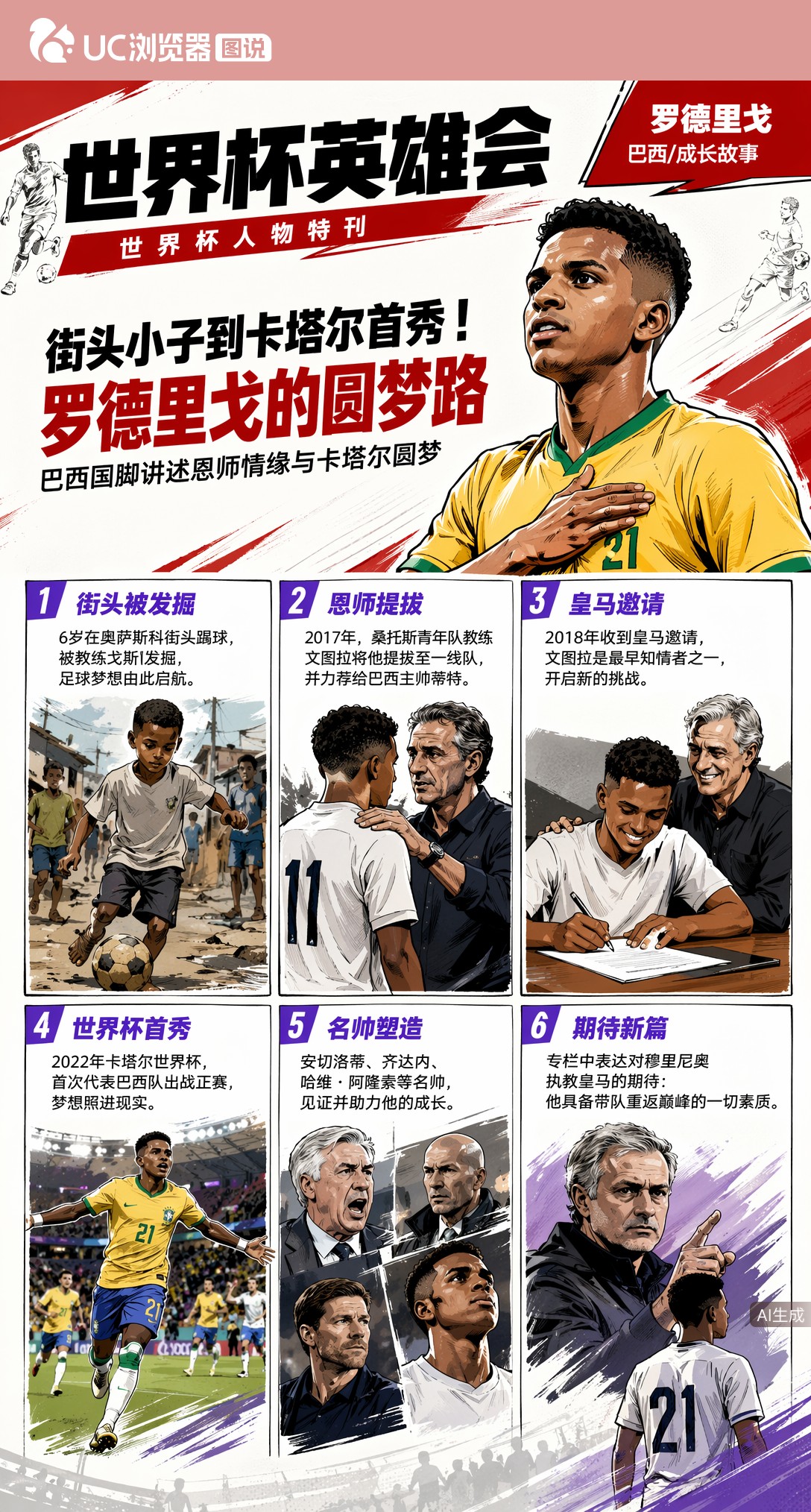 街头小子到卡塔尔首秀！罗德里戈忆恩师启蒙与巴西世界杯圆梦路