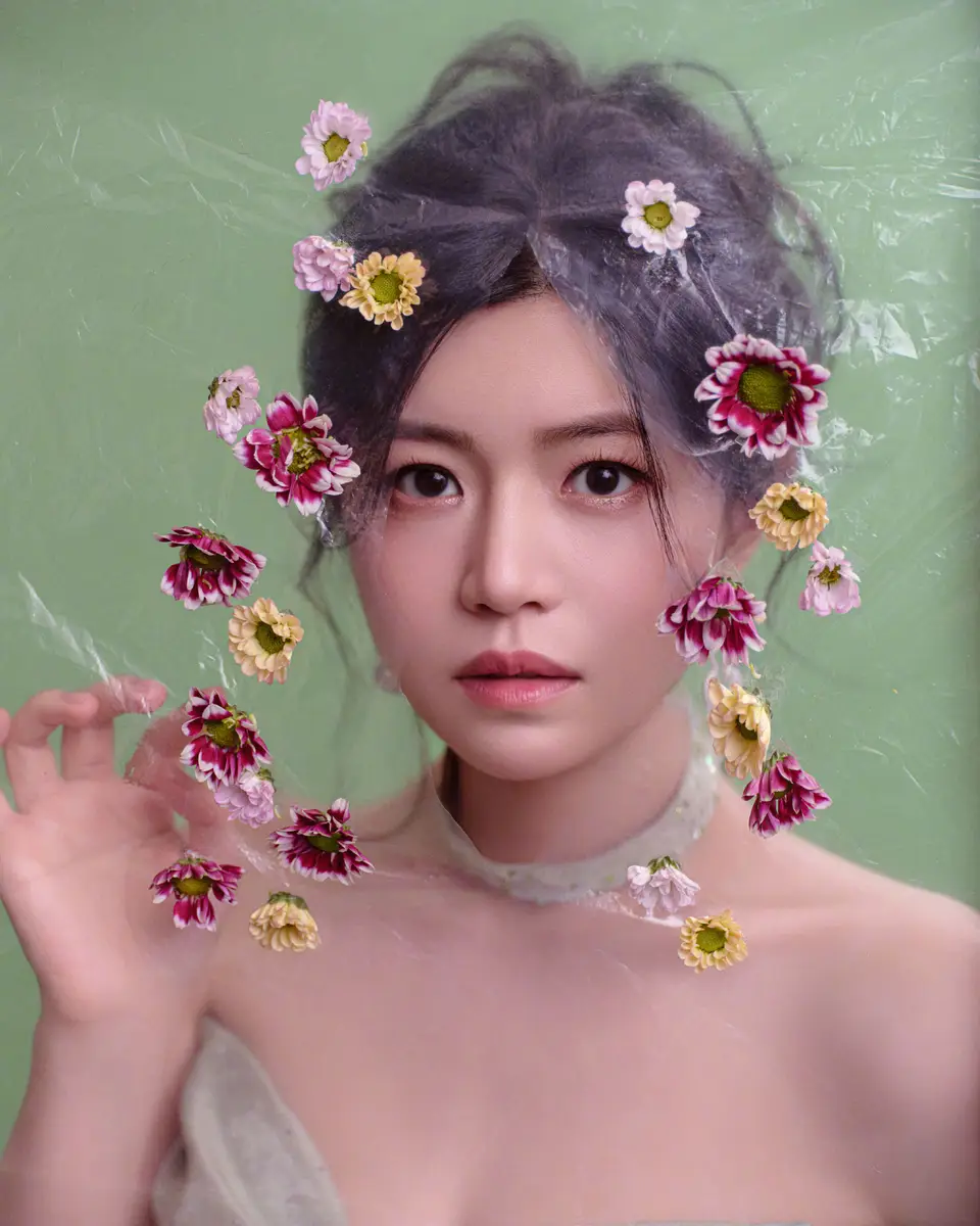 陈妍希晒春日氛围感美照！穿抹胸裙手捧鲜花好养眼