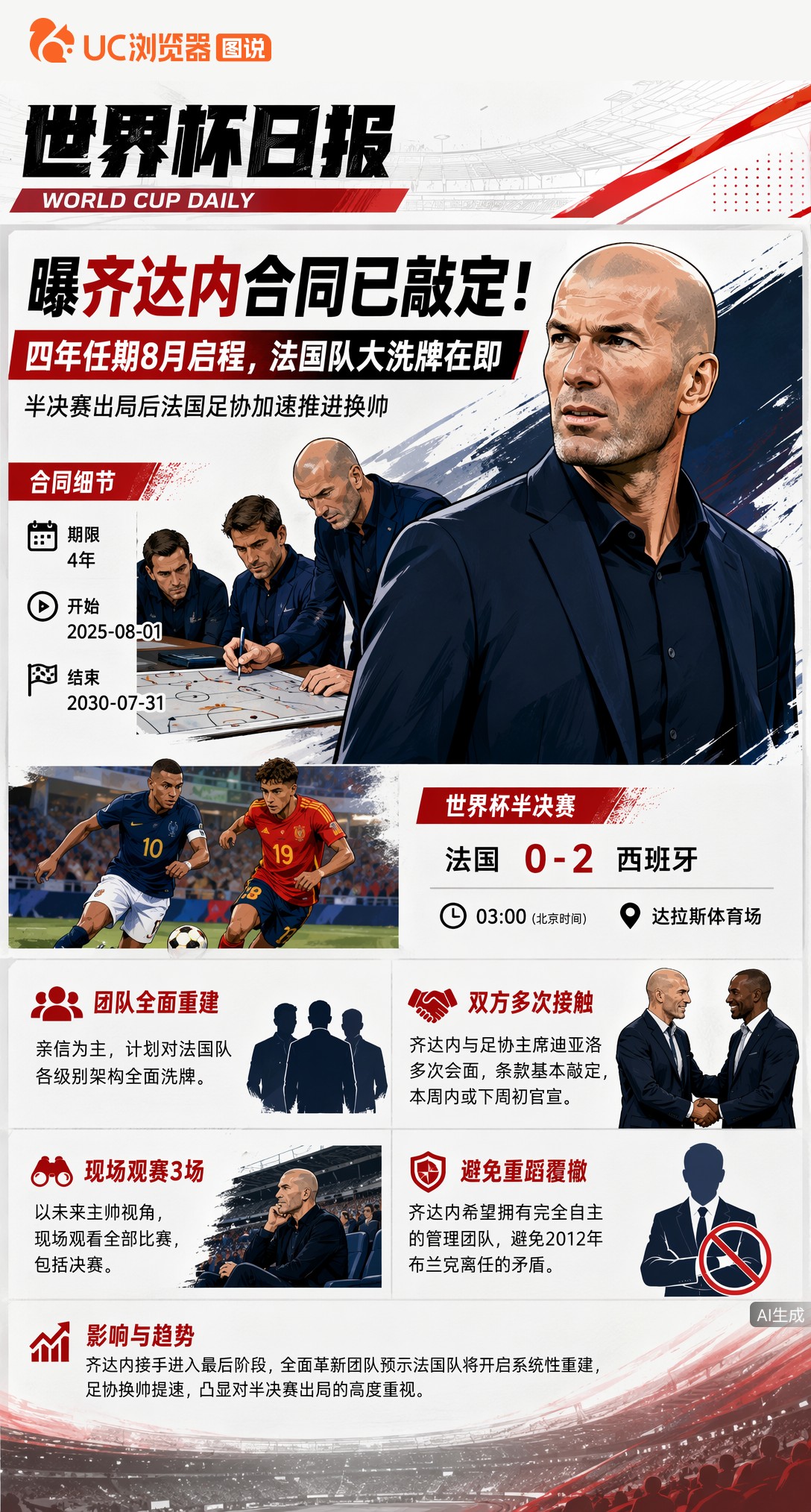 曝齐达内合同已敲定！四年任期8月启程，法国队大洗牌在即