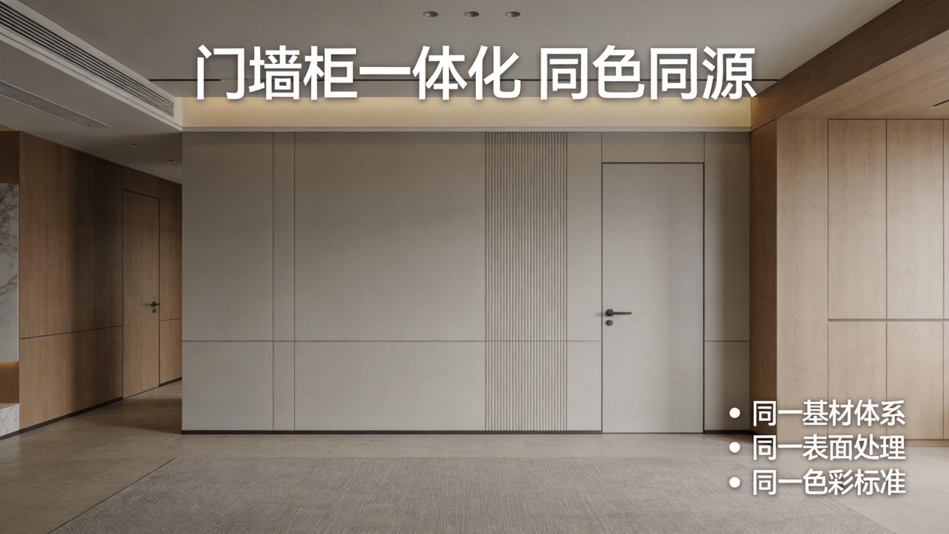 全屋同色效果为什么总是翻车？门墙柜一体化工艺的三个关键