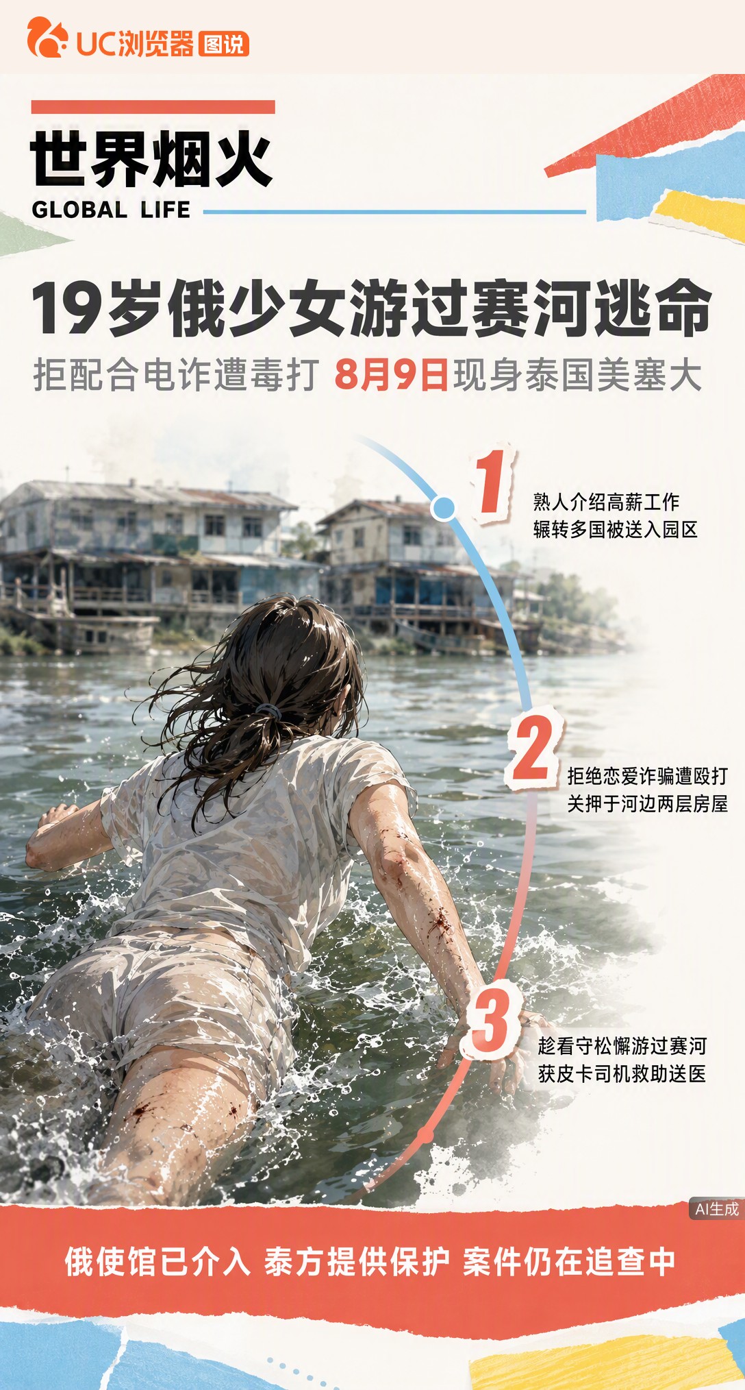 19岁俄女孩拒做电诈被毒打，拼死游过赛河逃到泰国。她撕开了园区黑幕：AI翻译加卫星网，诈骗已成跨国流水线，可河对岸还有多少人没逃出来？