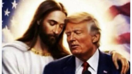 亵渎完耶稣嫌不够，懂王还要跟耶稣肩并肩