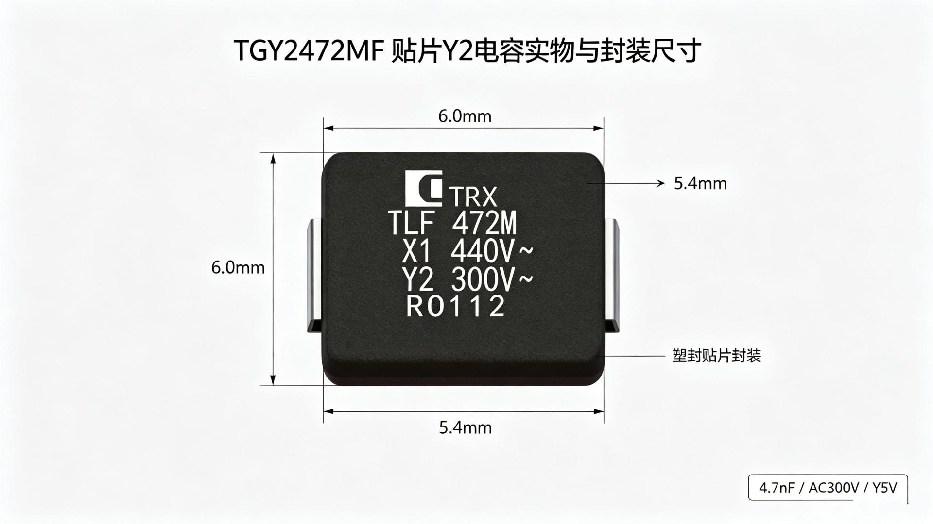 TGY2472MF 贴片Y2电容全解析：4.7nF/300V Y5V，一颗料读懂SMD安规电容的“硬
