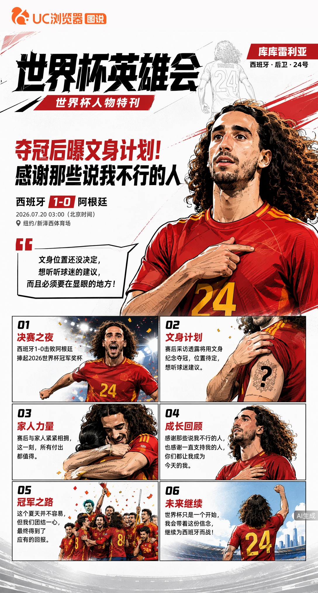 夺冠后曝文身计划！库库雷利亚：感谢那些说我不行的人
