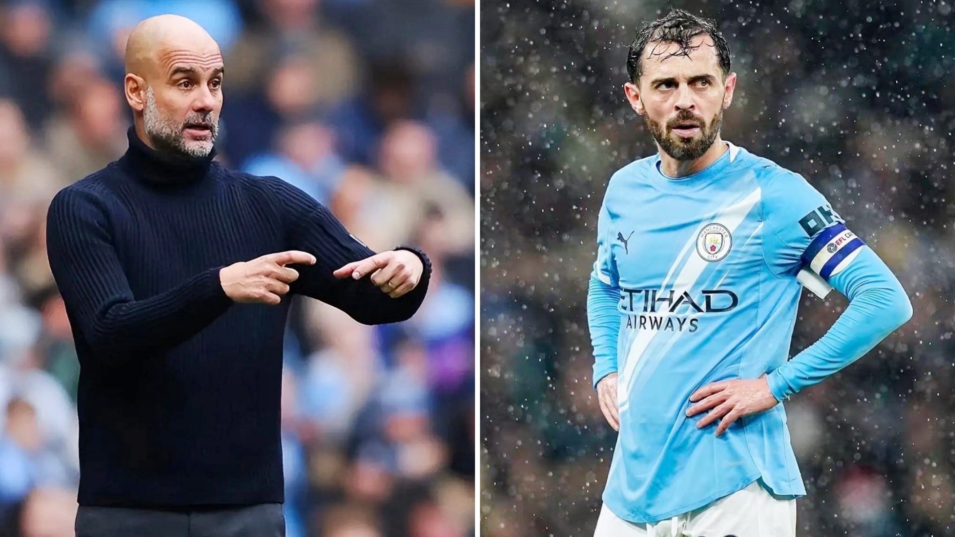 曼城主帅瓜迪奥拉谈到了B席的伤势，并表示他能否出战利物浦成疑。
他受伤的位置比腿