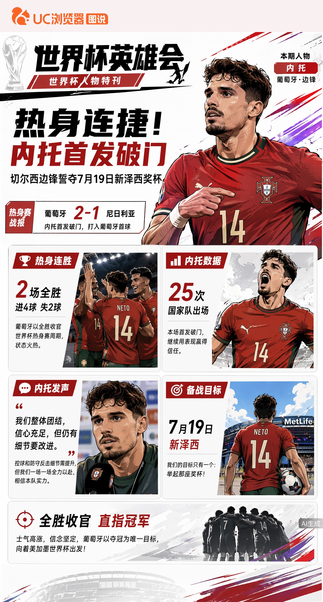 热身连捷！内托首发破门，切尔西边锋誓夺7月19日新泽西奖杯