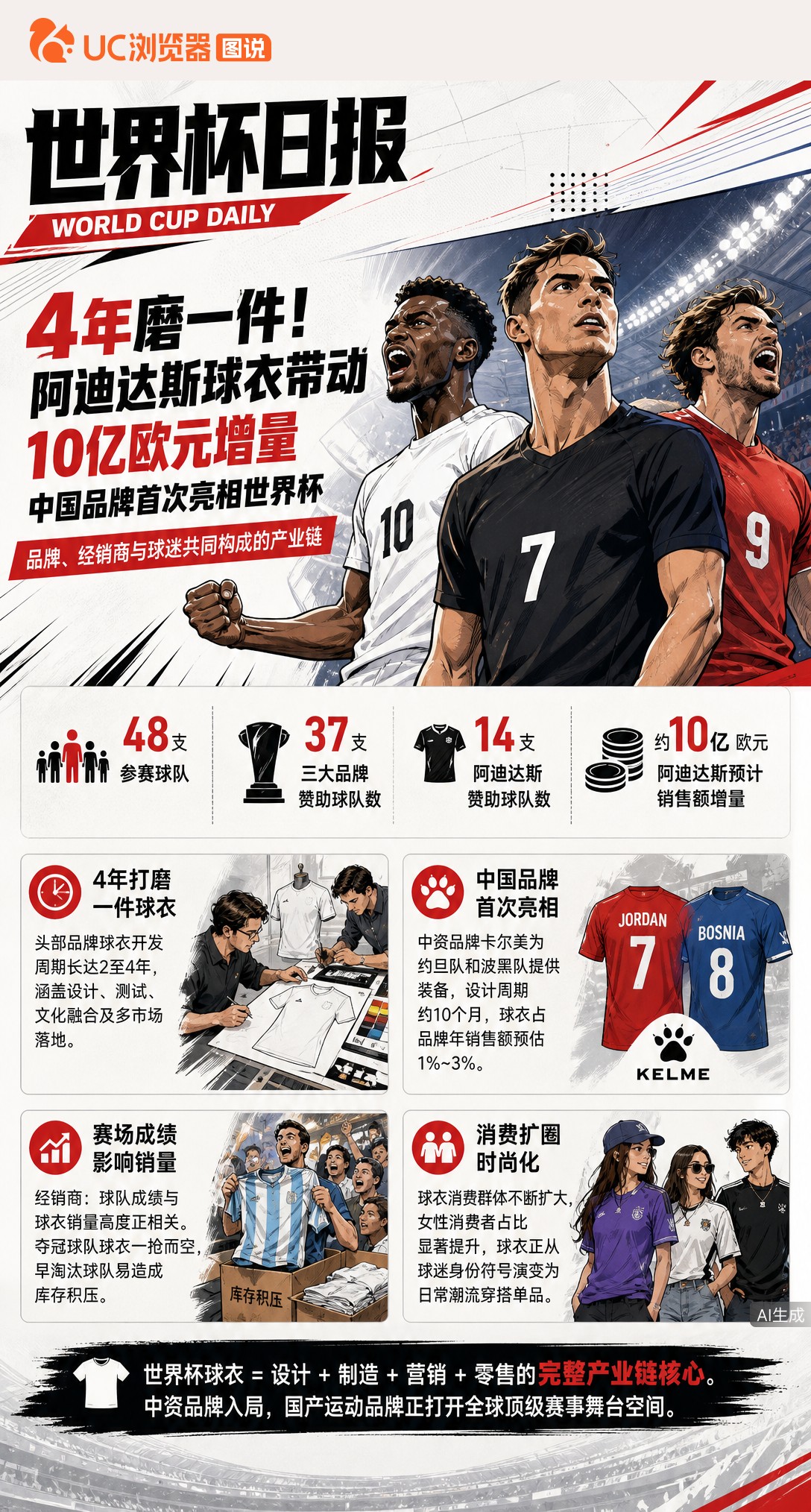4年磨一件！阿迪达斯球衣带动10亿欧元增量，中国品牌首次亮相世界杯