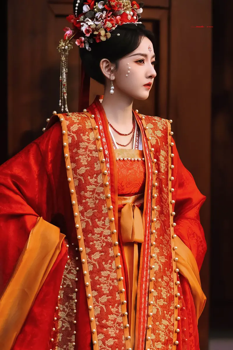 宋祖儿一袭红色婚服明艳优雅 脸颊贴珍珠灵动亮眼