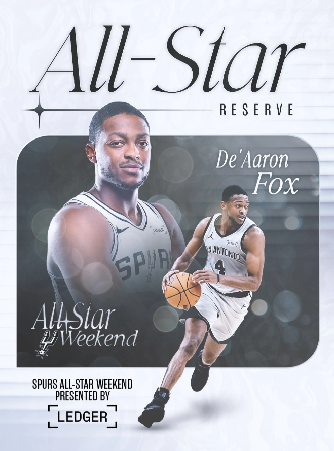 马刺官方更新动态，晒出海报祝贺球队后卫达龙-福克斯正式入选2026年全明星替补阵