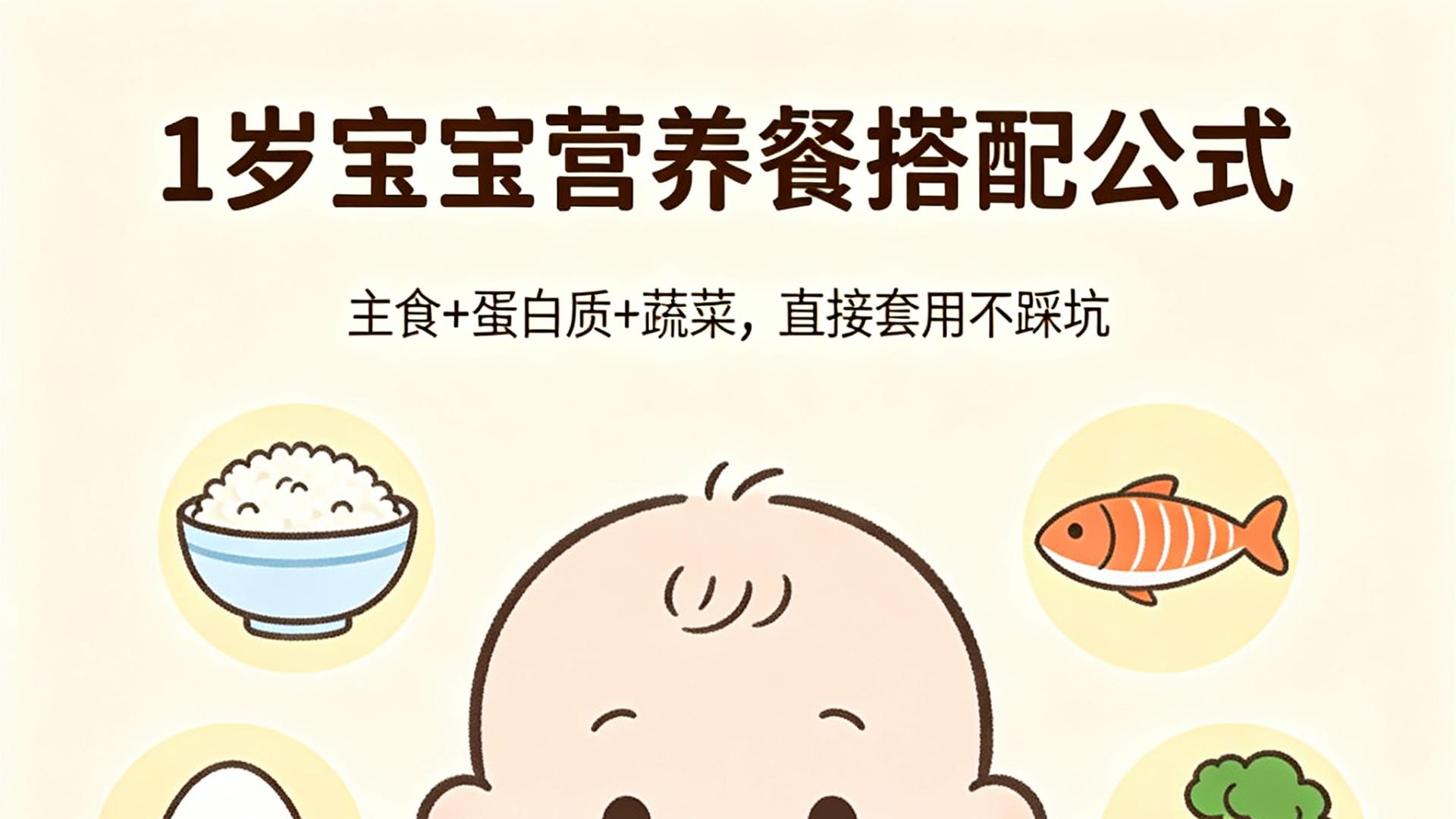 1岁宝宝营养餐搭配公式：主食+蛋白质+蔬菜，直接套用不踩坑