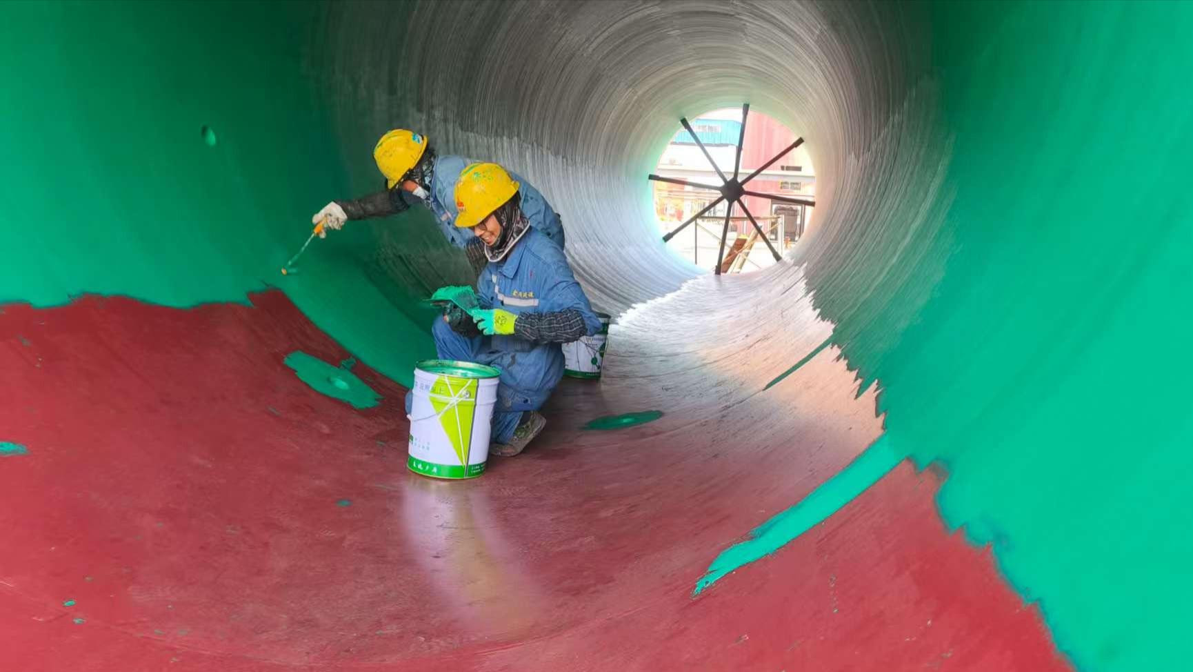 钢烟囱筒身内壁玻璃鳞片防腐 保障烟气防腐