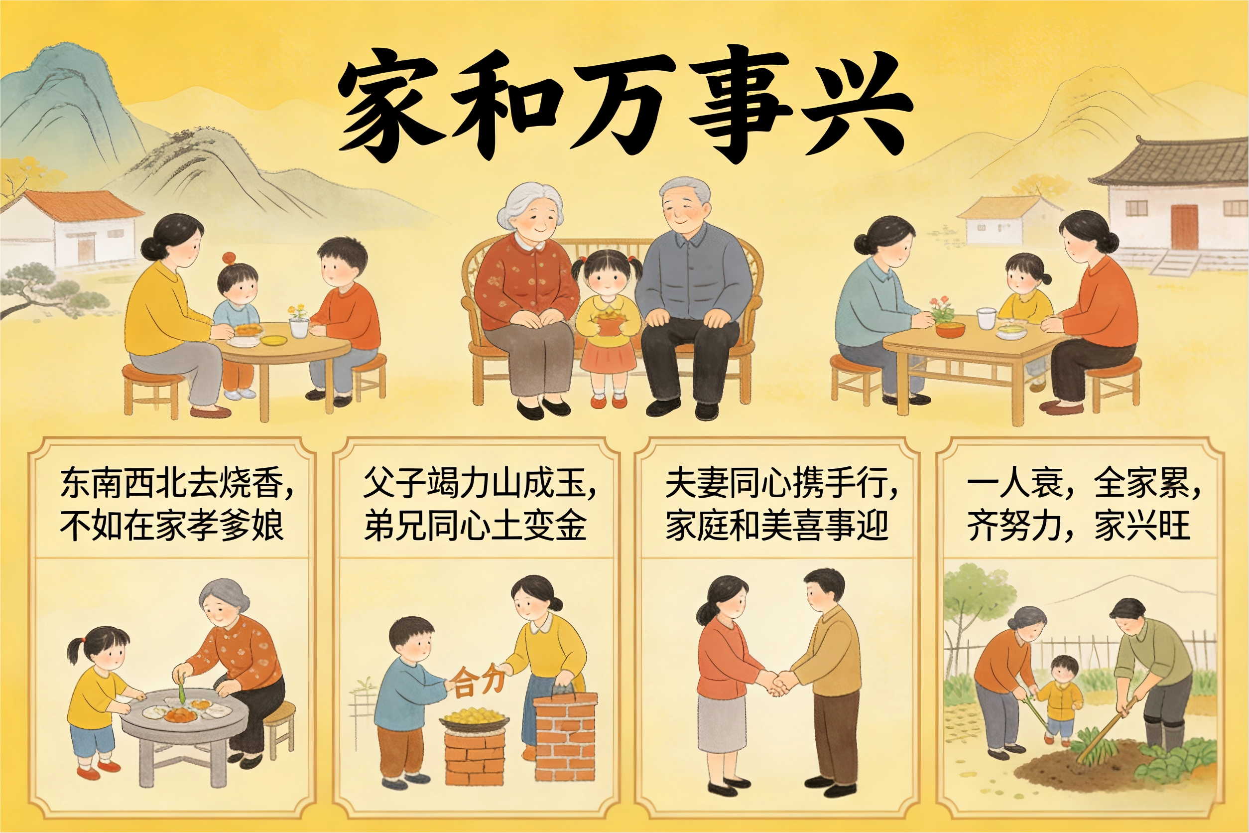 一个家，从来不是靠一个人撑起来的。
你累死累活，他袖手旁观，再努力也白费；
你精