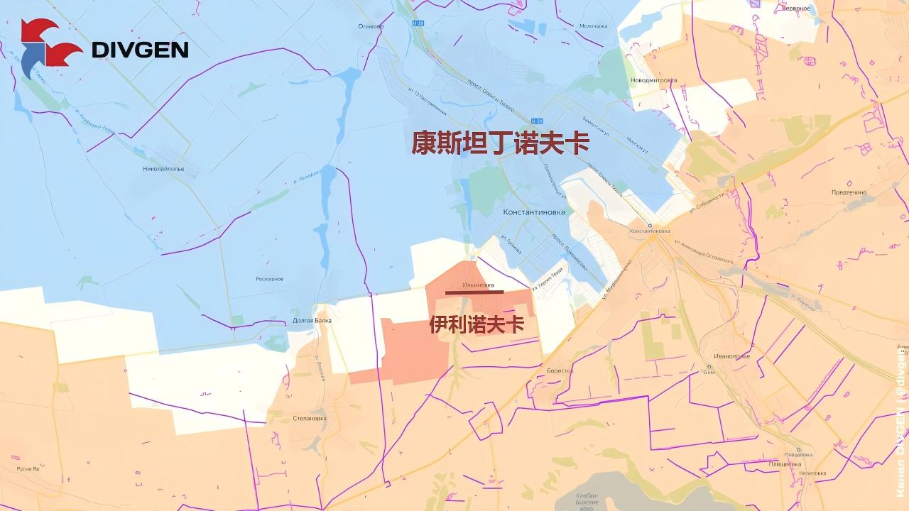 4月27日，俄媒宣布， 南部集群已控制康斯坦丁诺夫卡南部的村庄伊利诺夫卡。
该地