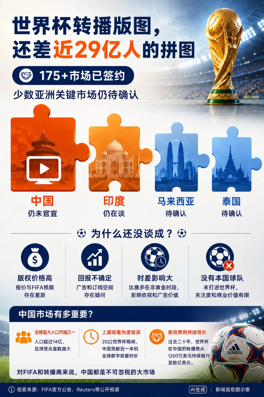 FIFA也急了! 原来除了中国，还有这么多国家不打算给世界杯买单了。如果29亿人