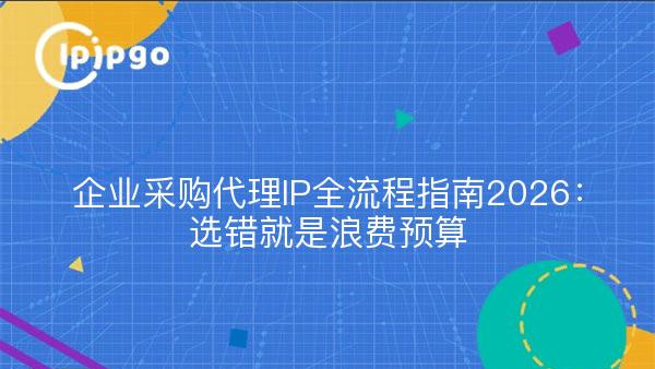企业采购代理IP全流程指南2026：选错就是浪费预算