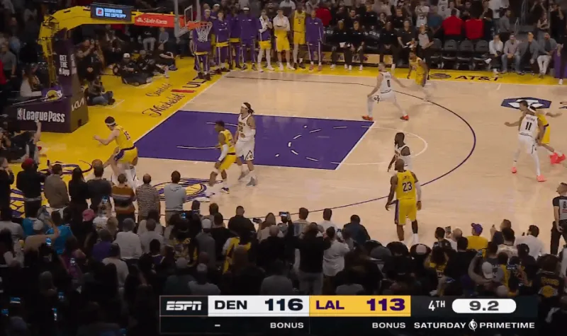 NBA官方公布湖人与掘金常规时间最后2分钟以及加时赛最后2分钟的裁判报告。

报