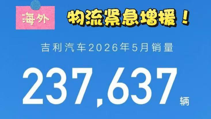 吉利5月海外再创新高 紧急调动海外物流保障全球用户交付