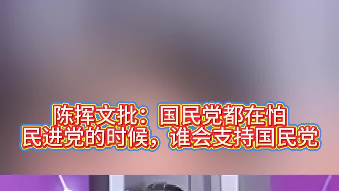 陈挥文批：国民党都在怕民进党的时候，谁会支持国民党