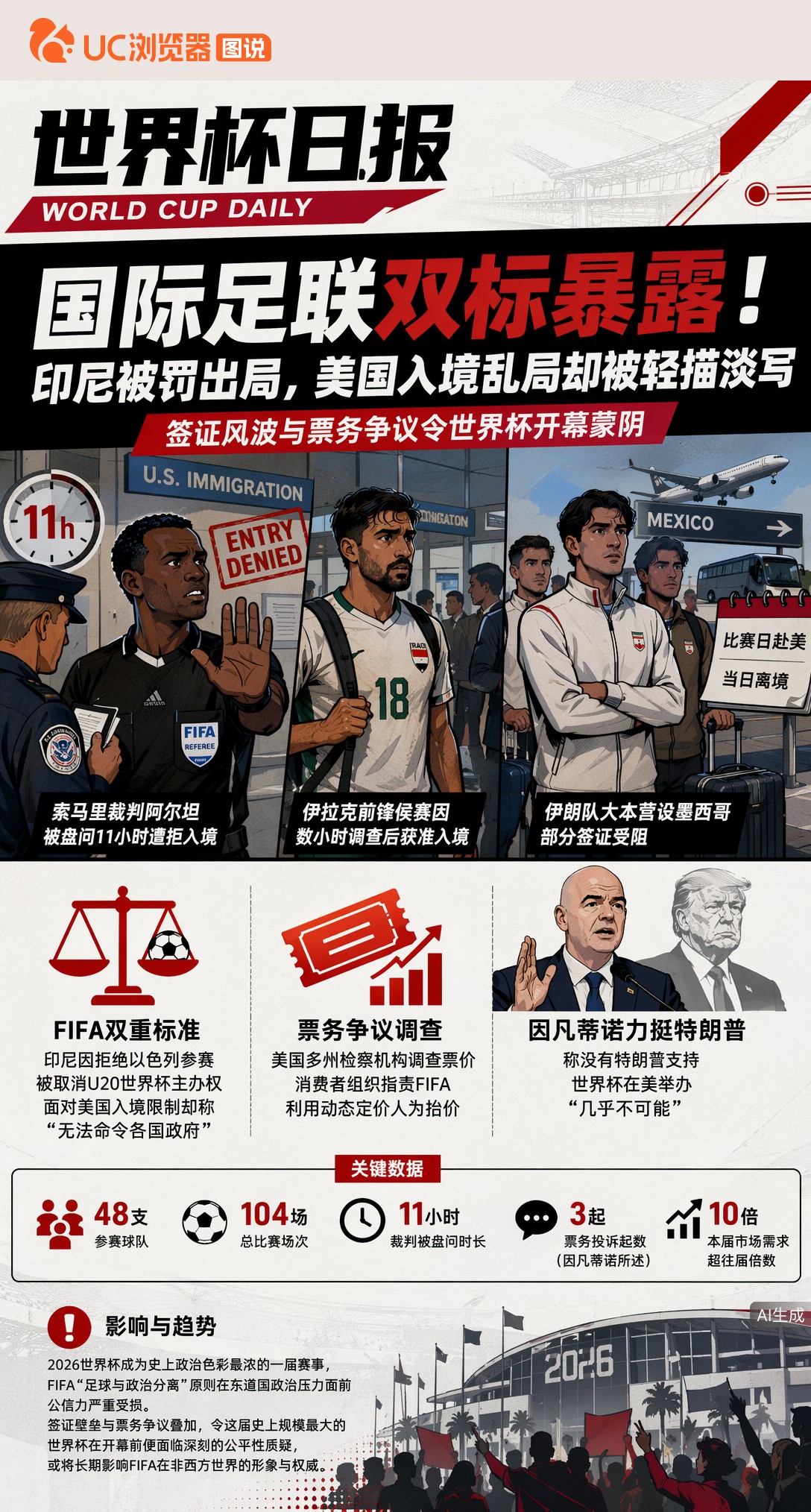 国际足联双标暴露！印尼被罚出局，美国入境乱局却被轻描淡写