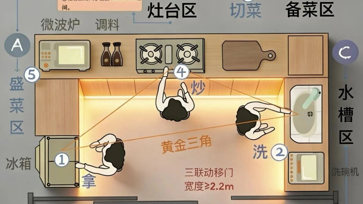 境影：厨房装修设计翻车警告，跟着人体工程学避坑