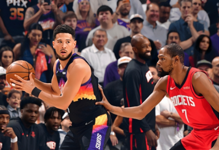 杜兰特24分，火箭大比分逆转太阳。NBA常规赛，火箭客场挑战太阳，这场比赛杜兰特