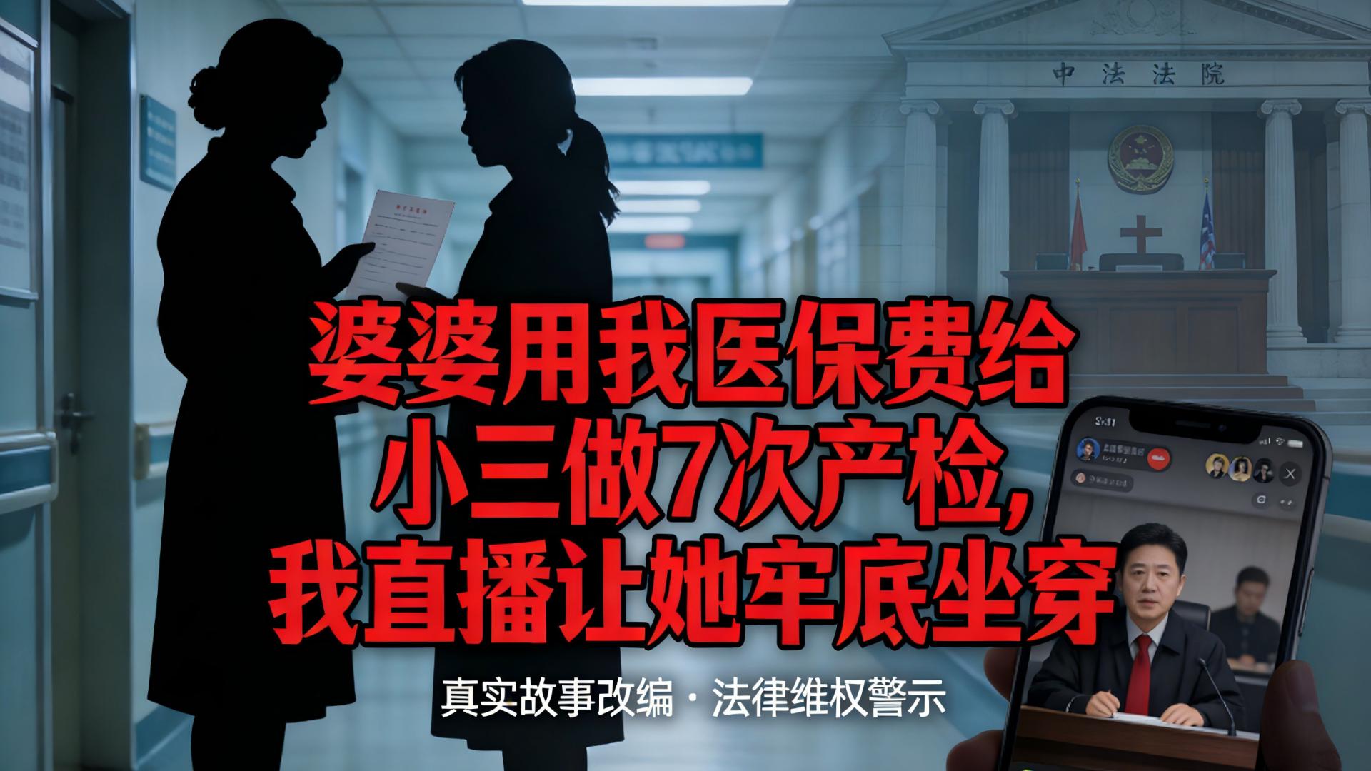 婆婆用我医保卡给小三做7次产检，我直播让她牢底坐穿