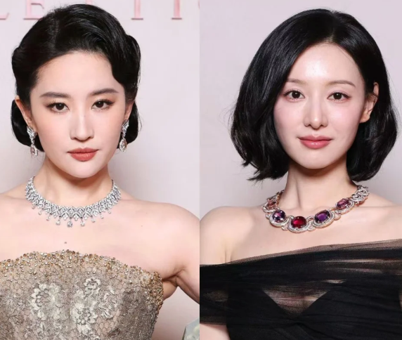 宝格丽米兰珠宝大秀
左边是刘亦菲，右边是金智媛
左边38岁身高170cm，右边3