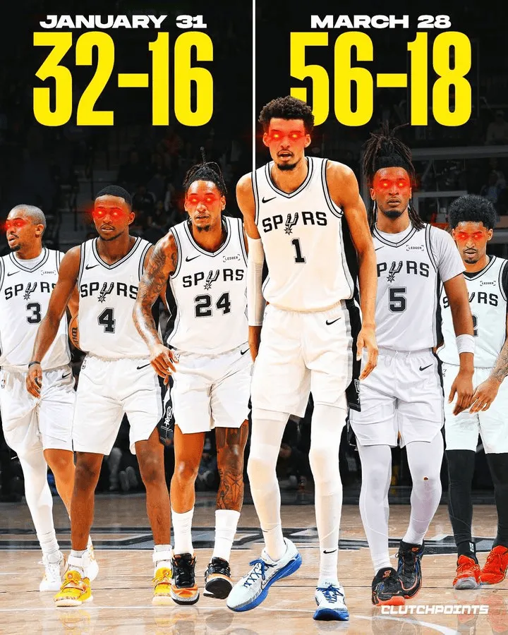 NBA常规赛，马刺大胜雄鹿。

美媒ClutchPoints今日更新动态：56天