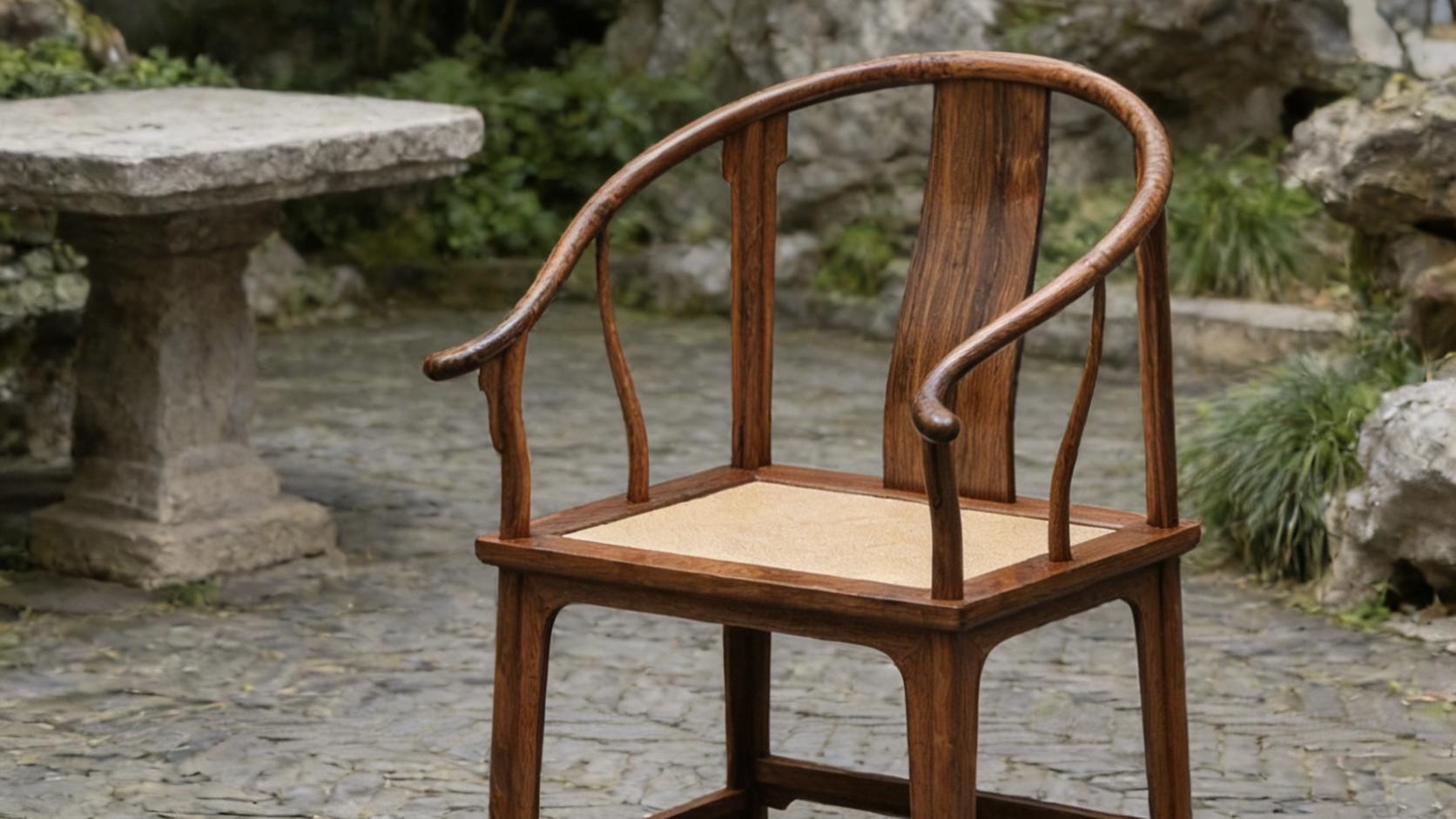 天圆地方，收藏级黄花梨，藤面圈椅