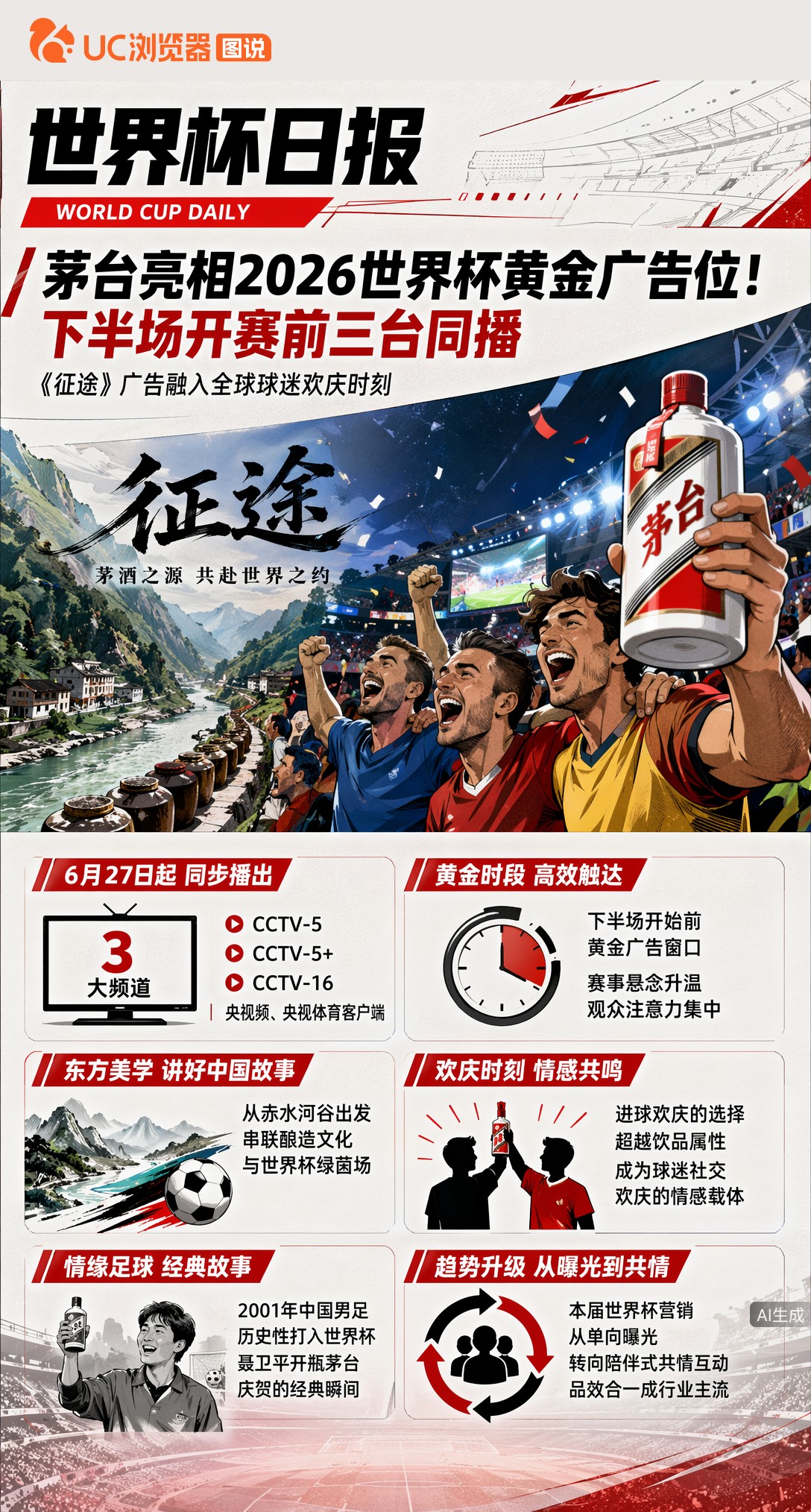 茅台亮相2026世界杯黄金广告位！下半场开赛前三台同播