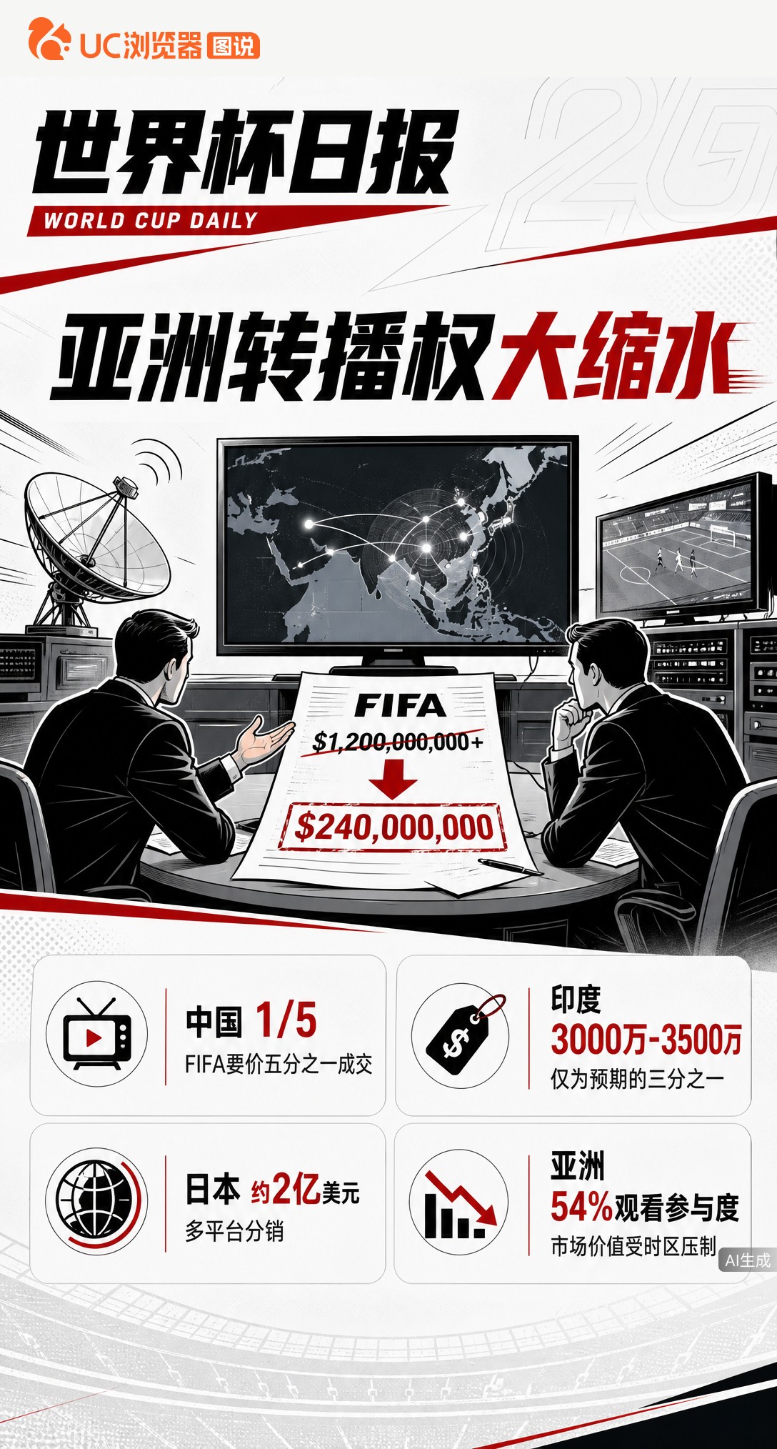 中印砍价成功！FIFA亚洲转播权大缩水，中国仅付要价五分之一