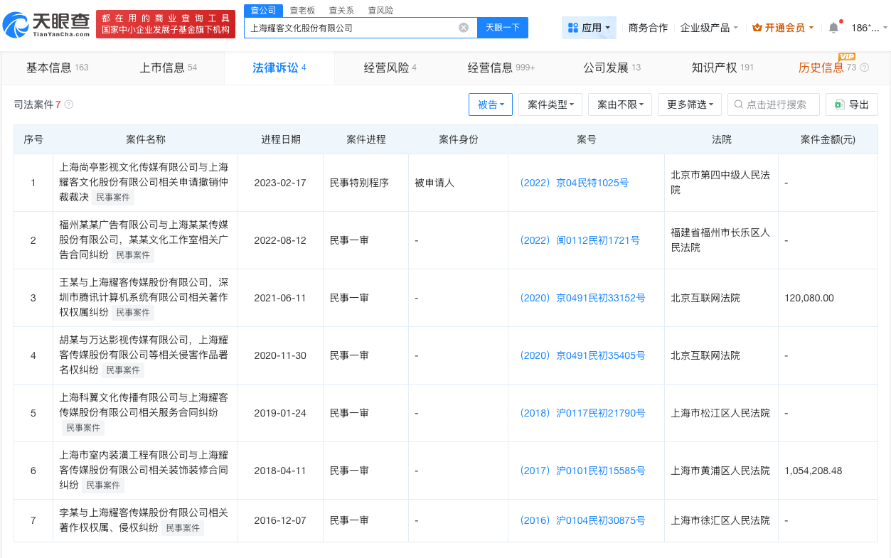 冰湖重生出品方曾因著作权纠纷被起诉