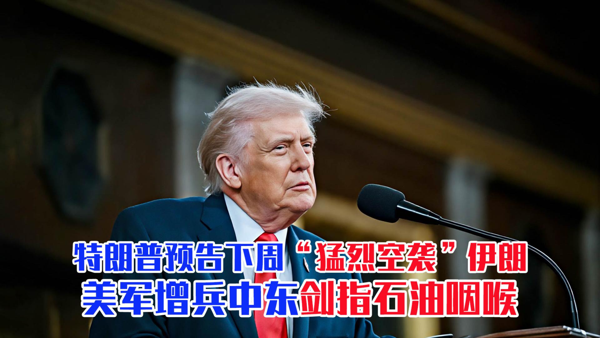 特朗普预告下周“猛烈空袭”伊朗，美军增兵中东剑指石油咽喉