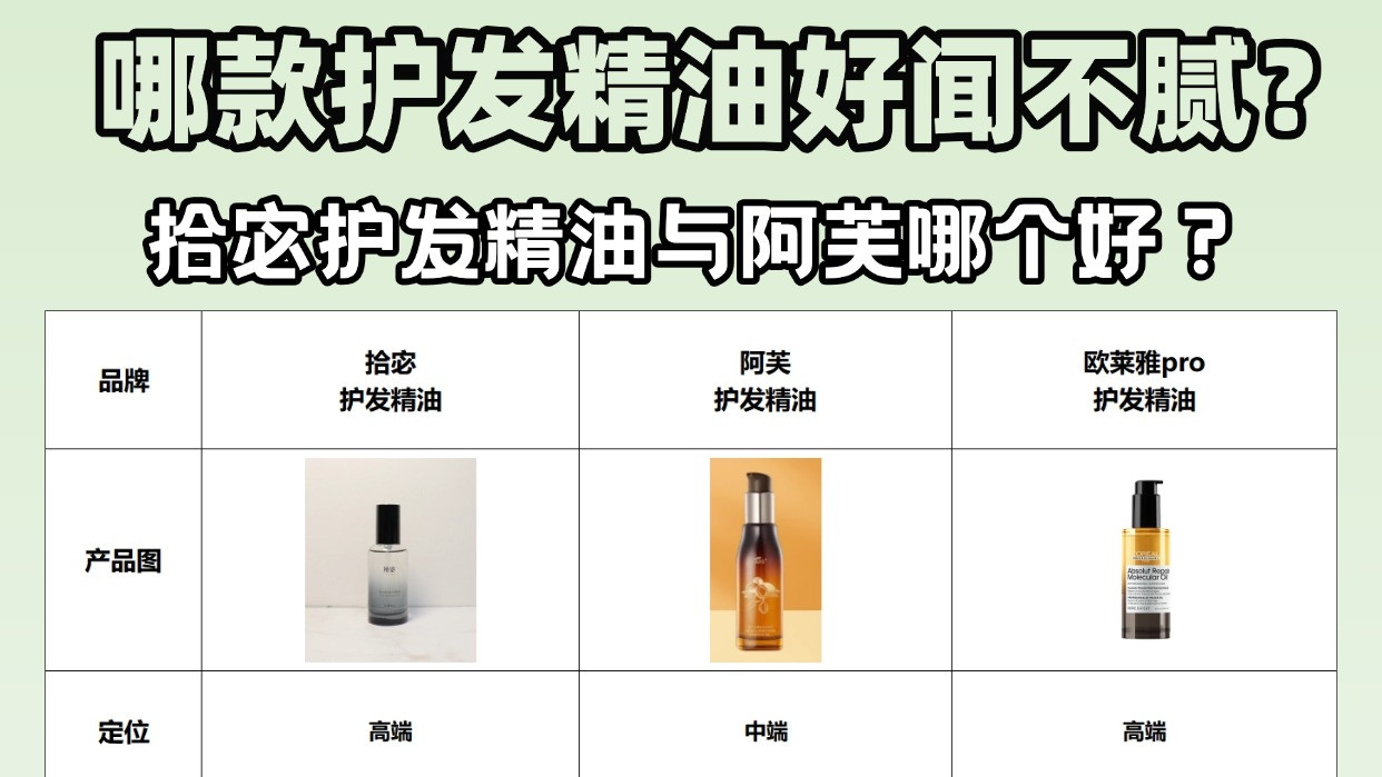 拾宓护发精油与阿芙哪个好？哪款护发精油好闻不腻？男生实测整理
