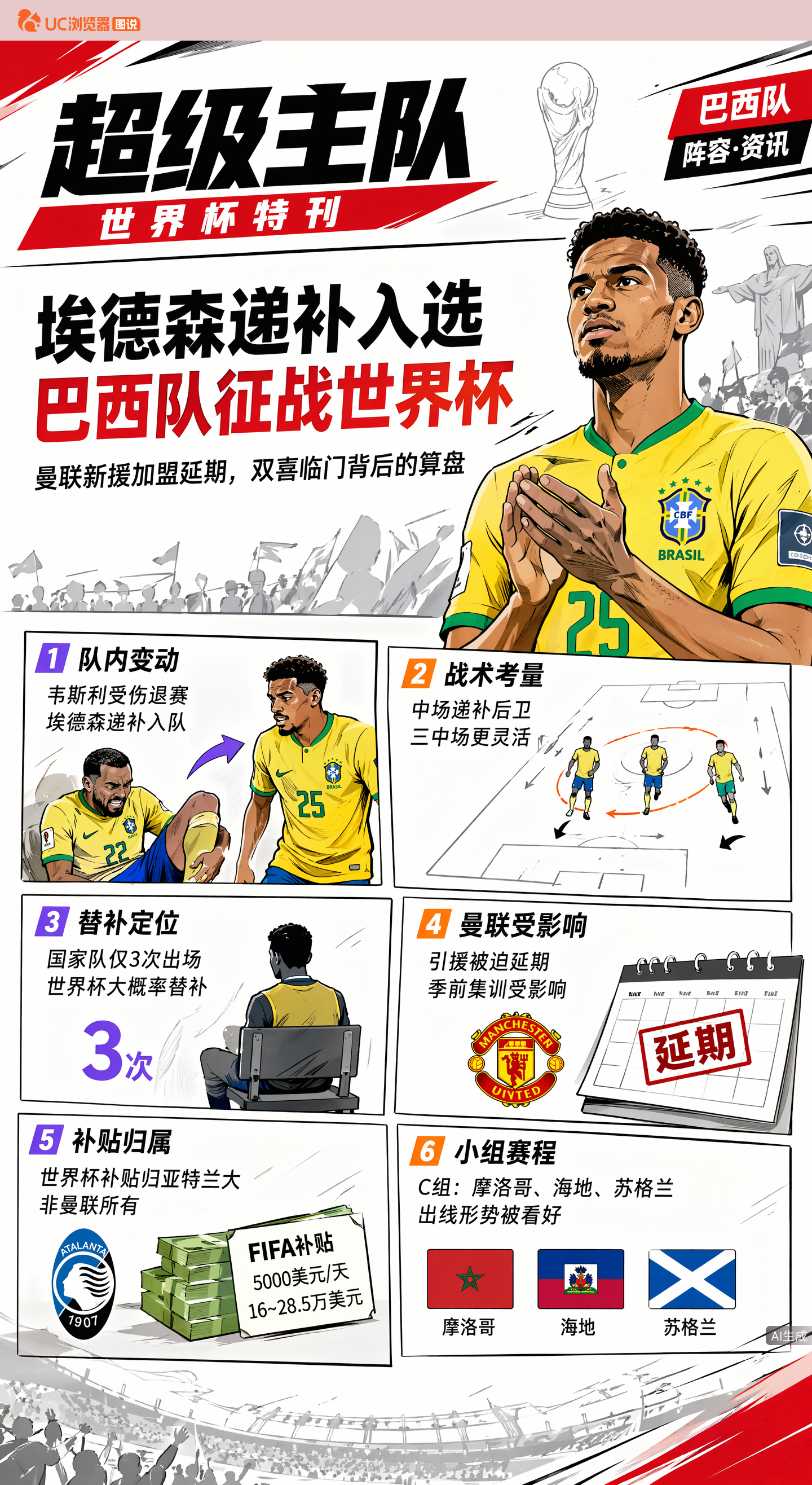 埃德森递补入选巴西队征战世界杯