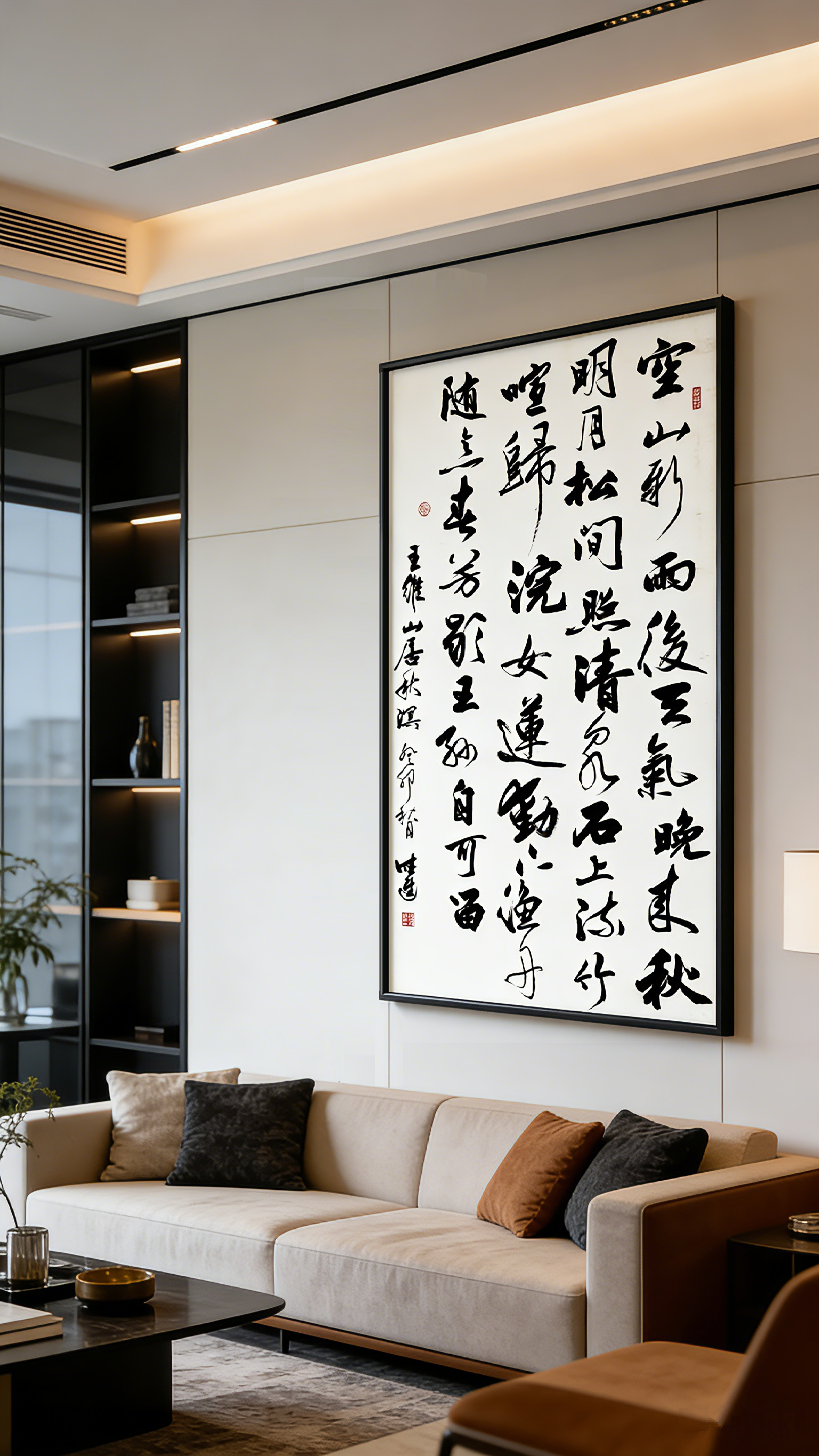 中堂草书《山居秋暝》欣赏