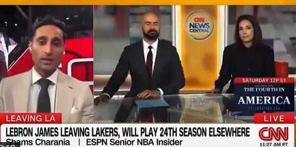 根据Shams Charania的报道，勒布朗-詹姆斯将继续自己的NBA生涯，2