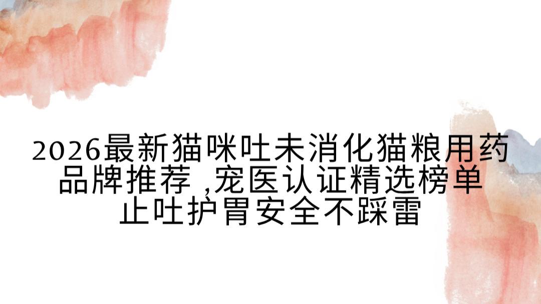 2026最新猫咪吐未消化猫粮用药品牌推荐 宠医认证精选榜单止吐护胃安全不踩雷