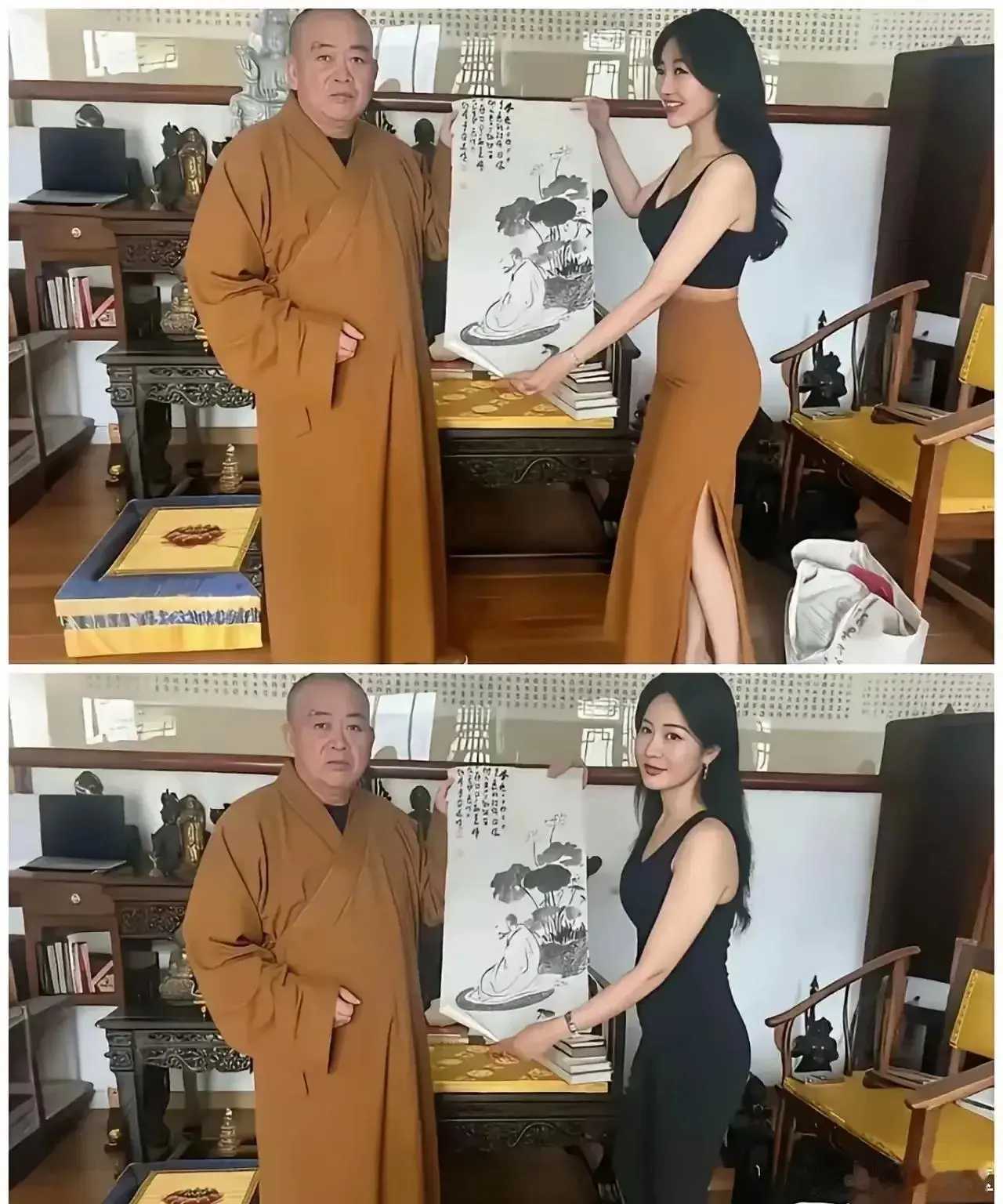 大美女开光前vs开光后。