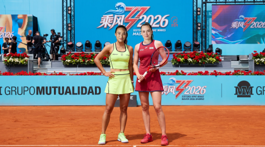 马德里赛第三轮，在一场跌宕起伏的比赛中，郑钦文6-4/4-6/3-6被世界第二莱